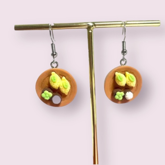 Jewelry - ❤️ FREE Fruit Plate Charcuterie Food Snack Art Pop Artsy Graphic Farm Earrings